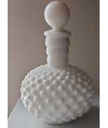 Unmarked Fenton ~ White Milk Glass ~ 7&quot; Hobnail ~ Decorative Perfume Bottle - £28.88 GBP