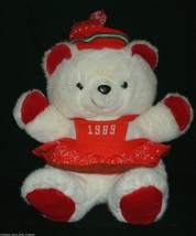 18&quot; VINTAGE 1989 CHRISTMAS KMART TEDDY BEAR SANTA CLUB STUFFED ANIMAL PL... - £36.52 GBP
