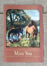 Boys Ranch Horse Art Miss You Greeting Card  With Envelope - $3.56