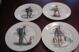 1920&#39;s 4 French Life Plates -Metiers Du Vieux Paris-GERMANY Rzb Decor Elb Vienna - £105.10 GBP