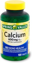 Spring - Valley Calcium 600mg Natural Bone Health Calcium - 100 Tablets Pack of  - £43.15 GBP