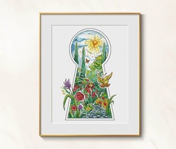 Door into Summer cross stitch floral pattern pdf - Summer fantasy cross ... - $10.89