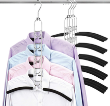 Space Saving Clothes Hangers, Multilayer Metal Hanger 4 Pack 5 in 1 Spac... - $1,320.78 MXN
