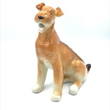 1980s Airedale Terrier Ceramic Figurine Dog by Lomonosov  7 inches tall - £58.32 GBP