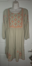 Anubhutee Womens Olive Green Ethnic Motifs Embroidered Dress Size Medium - $14.24