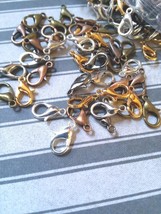 12 Lobster Clasps 12mm Assorted Lot Jewelry Making Supplies Findings Sil... - $65.86 MXN