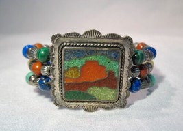 Vintage Carolyn Pollack Relios Multi-Stone Bead Bracelet K1545 - $127.71