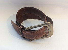 Coach British Tan Leather Belt Solid Brass Buckle Leather 26 30 Inch Medium USA - £19.84 GBP