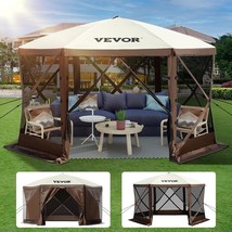 Vevor Pop-Up Gazebo Screen Tent, 12 X 12 Ft 6-Sided Camping Gazebo Instant, Lawn - £235.19 GBP