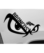 Denver Broncos 15&quot; Vinyl Car Truck Decal Window Skull Eyes Sticker - $23.77 CAD