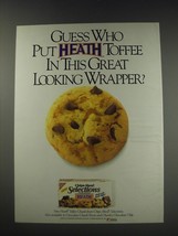 1991 Nabisco Heath Toffee Chunk Chips Ahoy! Selections Ad - Guess who put - £14.54 GBP