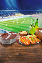Chestnut 10pcs/set Game Day Rugby Football Shape Disposable Paper Plates - $58.30 MXN