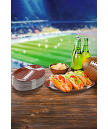 Chestnut 10pcs/set Game Day Rugby Football Shape Disposable Paper Plates - $4.30 CAD