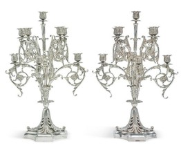 Tiffany and Co Sterling Silver 9-Light Candelabra Set Paris Exposition 1900 - £115,995.38 GBP