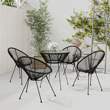 Outdoor Garden Patio Black 5 3 Piece Rattan Dining Set With Chairs &amp; Tab... - £216.95 GBP+