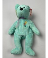 Vintage Ty Beanie Baby Ariel Bear Mint Green Ribbon New 1997 Retired 8” - $12.86