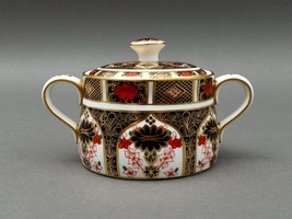 Royal Crown Derby England Old Imari 1128 Bone China Covered Sugar Bowl - $169.99