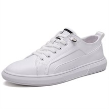 Spring New White Shoes Men Casual Board Shoes Outdoor Hiking Sneakers Black Flat - £48.95 GBP