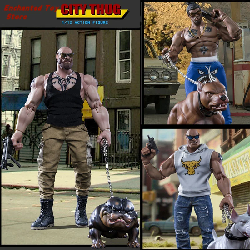 3 Styles X CRAZY FIGURE TC002 1/12 City Thug Male Soldier Model 6&quot; Full Set - £115.57 GBP