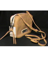 Calvin Klein messenger shoulder X-body bag purse real leather camel comb... - £59.87 GBP