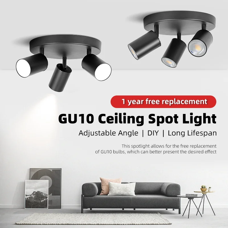 Ights gu10 replaceable bulb ceiling spotlight for home decor bedroom hanging lamps wall thumb200