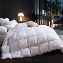 Goose Down Comforter Set Queen/King Size Duvet 100% Cotton White Warm Duvet - £61.43 GBP