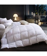 Goose Down Comforter Set Queen/King Size Duvet 100% Cotton White Warm Duvet - £60.81 GBP