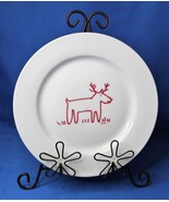Red Reindeer Crate &amp; Barrel 8&quot;  Plate by Trish Richman - £9.67 GBP