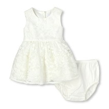 NWT The Childrens Place Baby Girls Floral White Lace Rainbow Striped Dress - £5.13 GBP