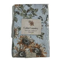 Benson Mills Calm Country Tablecloth Sunflowers Bluebirds 70&quot; Round Easy... - $575.04 MXN