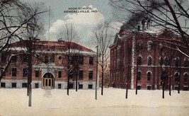 Kendallville Indiana~High SCHOOL~1919 Gutelins &amp; Miller Postcard - £4.74 GBP