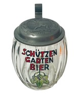 SCHVTZEN GARTEN BIER MUG, SCHUTZ MARKE GLASS MUG w/Metal Lid &amp; Handle. - $18.76