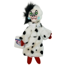 Disney 101 Dalmatians Cruella Stuffed Animal Plush Toy B EAN Bag Doll New W Tag - £18.56 GBP
