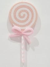 Christmas Pink Pastel Gingerbread Ornaments Lollipop Candy Tree Plastic Decor 8&quot; - £8.55 GBP