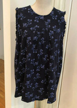 NWT Lucky Brand Navy Blue Floral Boho Sleeveless Top Sz XL $49.50 Value - £27.91 GBP