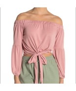 L Space Malibu Off Shoulder Tie Front Crop Top, Pink, Tie Front Size Med... - €33,71 EUR