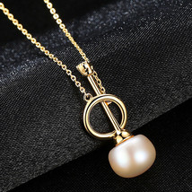 S925 Sterling Silver Necklace 8-8.5Mm Freshwater Pearl Simple Fashion - £25.99 GBP