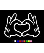 LOVE MICKEY MOUSE HEART GLOVES Vinyl Decal Window Wall Sticker CHOOSE SI... - $3.46+