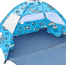Ocean World Beach Tent for Baby, Kids and Family | 3-4 Person Sun Shelter Sun - £41.10 GBP