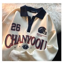 Retro College Style  Collar Sweater Women's Niche Sweet and Cool Couple Sweatshi - $95.70