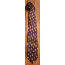 Robert Talbott Purple &amp; Gold Geometric Hourglass Pattern Silk Tie - $12.86