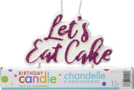 Amscan Let&#39;s Eat Cake Plaque Candle 3.3&quot;1ct - £11.58 GBP