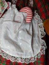 Vtg Santas Best 2 Pocket Christmas Stocking Stuffed Bear Plaid Apron Holiday NEW - £22.15 GBP