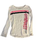 Justice Long Sleeve Gymnast Shirt Size 10 White Pink Black - $16.05 CAD