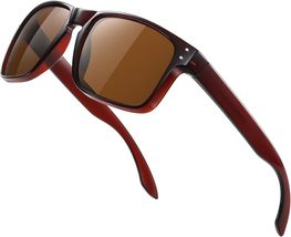 Polarized Sunglasses Men Womens - Retro Square Sun Glasses for Fishing Driving U - £6.29 GBP