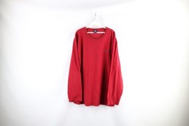 Vtg 90s Nautica Mens XL Spell Out Long Sleeve Fleece Crewneck Sweater Red USA - £30.97 GBP