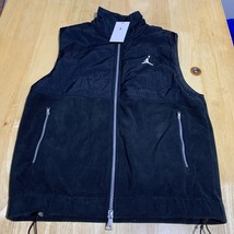 Jordan Essentials Fleece Vest Mens Small FD8628-010 Black Full Zip - $54.45
