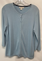 Coldwater Creek Sweater Baby Blue Silk Blend Cardigan Spring Summer S/8 - £18.66 GBP