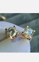 4CT Simulé Diamant Bijoux Solitaire Boucles D&#39;Oreilles 14K Plaqué or Rose - £69.77 GBP