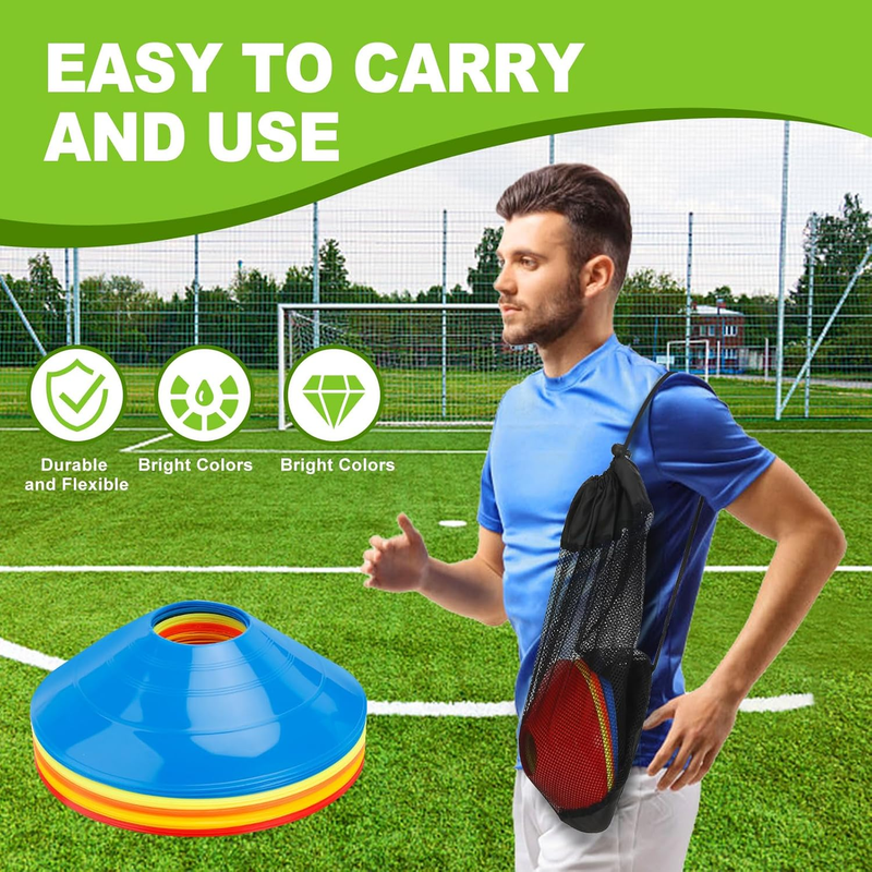Ashsajkd(Set of 25/50/100 - Agility Soccer Cones with Carry Bag and for , Footba Item image 3
